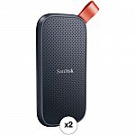 2-pack SanDisk E30 2TB PORTABLE SSD $260
