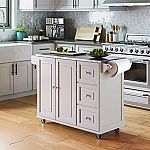 Homestyles Kitchen Cart with Stainless Steel Metal Top $193.80