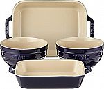 STAUB Ceramic 4-pc Baking Dish and Bowl Set (Dark Blue) $50