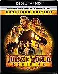 Jurassic World Dominion - Extended Edition 4K Ultra HD + Blu-ray + Digital $9.99 and more