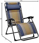 Amazon Basics Outdoor Padded Adjustable Zero Gravity Folding Reclining Lounge Chair $20.12