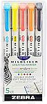 5-pack ZEBRA PEN Mildliner Double Ended Highlighter Set $5.90 and more