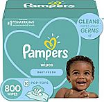 800 Count Pampers, Baby Diaper Wipes, Baby Fresh Scent $13.95