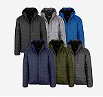 Men's 2-Pack Heavyweight Sherpa-Lined Hooded Puffer Jacket $49.99