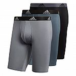 3-Pack adidas Men's Performance Long Boxer Brief Underwear $11