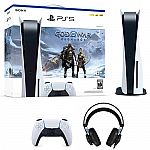 Sony PlayStation 5 (PS5) Disk Console God of War Ragnarok Bundle + Legion H200 Headset $600