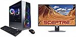 CYBERPOWERPC Gamer Xtreme VR Gaming Desktop (i5-11400F 8GB RTX 2060, 500GB SSD) & Sceptre 24" Thin FHD Monitor (E248W-19203R) $775.98