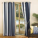 Sun Zero Stripe Indoor/Outdoor UV Protectant Energy Efficient Curtain Panels from $8.85