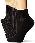 Hanes Women's 10-Pair Value Pack Ankle Socks (Black) $6