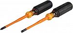 2-piece Klein Tools 33732INS 1000V Slim Tip Insulated Screwdriver Set $10