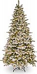 National Tree 7.5 Foot "Feel Real" Snowy Everest Fir Medium Tree with 450 Clear Lights $176 and more