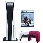 Sony PS5 Disk Console + God of War Ragnarok + Red Controller $635 (Get $120 Back with Amex offer)