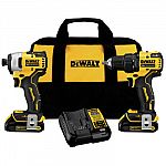 DEWALT DCK278C2 2-Tool Combo Kit - 20V MAX Drill Driver & Impact Driver Kit $139