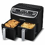 9-Quart Gourmia 7-In-1 Dual Basket Digital Air Fryer $68
