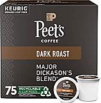 75 Pods Peet’s Coffee K-Cup Coffee Pods (Dark Roast) $26.99