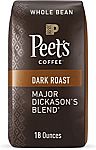 Peet's Coffee Dark Roast Whole Bean Major Dickason's Blend 18 Ounce $7.93
