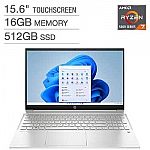 HP Pavilion 15.6" Touch Laptop (Ryzen 7 5825U 16GB 512GB SSD) $515 Shipped