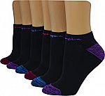 6-Pairs Champion Women's No Show Performance Socks $6.65