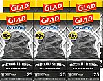 25-Count 30-Gallon Glad ForceFlex Drawstring Trash Bags $6.35