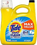 165-oz Tide Simply Liquid Laundry Detergent (Refreshing Breeze) $8.30 & More