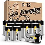 12 Count Energizer D Batteries, D Cell Long-Lasting Alkaline Power Batteries $11.75