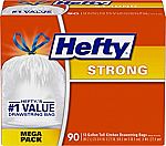 90 Count 13 Gallon Hefty Strong Tall Kitchen Trash Bags $11.67