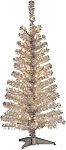 4' National Tree Company Pre-Lit Artificial Christmas Tree w/ Stand Silver $15.60, Black $16.65