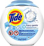 Tide Free And Gentle Laundry Detergent: 105-oz Liquid Detergent $12.54, 57-Ct PODS $10.40