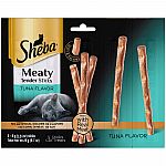 50-Count 0.14oz Sheba Meaty Tender Sticks Cat Treats (Tuna) $3.38