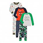 Wonder Nation 6-Pc Kids Long Sleeve Cotton Pajamas Set $10