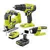 RYOBI ONE+ 18V Cordless Combo Kit (3-Tool) with (1) 1.5 Ah Battery $89