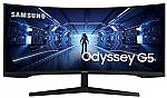 SAMSUNG 34” WQHD  Odyssey G5 Ultra-Wide Gaming Monitor (LC34G55TWWNXZA) $279.99