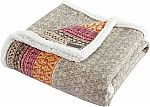 50" x 70" Eddie Bauer Reversible Sherpa Fleece Throw Blanket $14