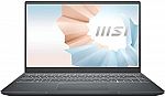 MSI Modern 15A Thin and Light 15.6" FHD (i7-1195G7 8GB 512GB) $649