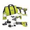 RYOBI ONE+ 18V Brushless Cordless 5-Tool Combo Kit $179