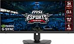 MSI Full UWQHD 144Hz 34” Monitor (Optix MPG341QR) $299.99