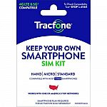 Tracfone 1-Year Prepaid Smartphone Plan w/ 1200 Min, 1200 Texts & 3GB Data $40