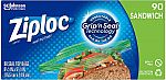 90-Count Ziploc Sandwich and Snack Bags $3.22