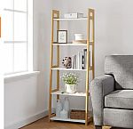 Brookside Annabelle 67" Wood 5-Shelf Tier Ladder Bookcase $111 and more