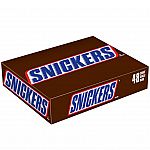 SNICKERS Full Size Chocolate Bars Candy Box, 48 Pack $0.98