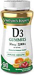 90-Count Nature's Bounty Vitamin D3 Gummies $4.40