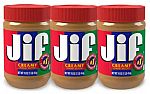 3-Pack 16-oz Jif Creamy Peanut Butter $6.55