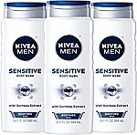 3-Count 16.9-oz Nivea Men Sensitive Body Wash $7.90 & More