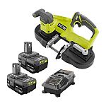 Ryobi 18V Cordless 2-1/2 in. Compact Band Saw + Two 4Ah Batteries & Charger $149