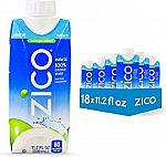 18 Pack ZICO 100% Coconut Water Drink (11.2 Fl Oz) $16