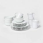 16-Piece Threshold Porcelain Scalloped Dinnerware Set $25 and more