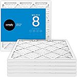 6 Pack Simply by MervFilters 16x25x1 Air Filter, MERV 8, MPR 600 $28
