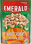 5 Ounce Emerald Nuts Whole Cashews Roasted & Salted $2.10