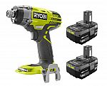 RYOBI ONE+ 18V 3 Speed Impact Driver + 2 x 4.0 Ah Compact Battery $49