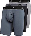 adidas Men's Stretch Cotton Long Boxer Brief Underwear (3-Pack) $12